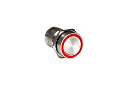 Capacitive switch, 16 mm, Normally Open ,Stainless Steel ,Natural ,Red LED ,12 VDC
