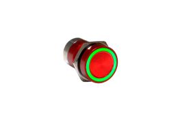 Capacitive switch, 16 mm, Normally Open ,Aluminium ,Red Anodised ,Green LED ,12 VDC