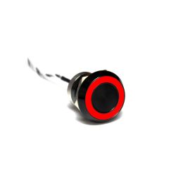Capacitive switch, 22 mm, Normally Open ,Aluminium ,Black Anodised ,Red LED ,12 VDC