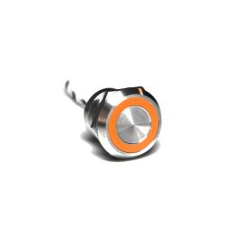 Capacitive switch, 25 mm, Normally Open ,Stainless Steel ,Natural ,Amber LED ,12 VDC