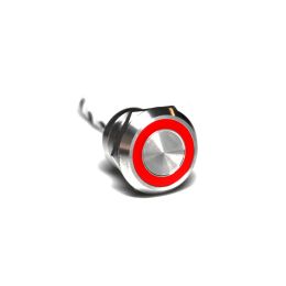 Capacitive switch, 25 mm, Normally Open ,Stainless Steel ,Natural ,Red LED ,12 VDC