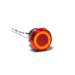 Capacitive switch, 25 mm, Normally Open ,Aluminium ,Red Anodised ,Amber LED ,12 VDC
