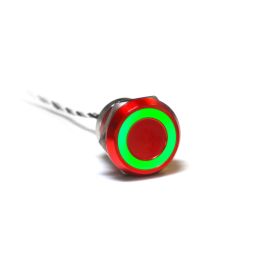 Capacitive switch, 25 mm, Normally Open ,Aluminium ,Red Anodised ,Green & Red LED ,12 VDC
