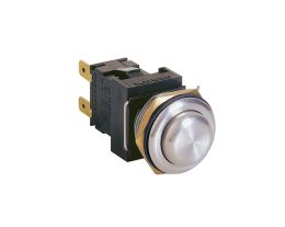 19mm/22.5mm Panel Cutout, 21.5mm/25mm Bezel, 16A 250Vac Max Rating, Momentary or Latching Action, Solder or PCB Termination, IP66 Sealed , Vandal Resistant Stainless Steel Switch, Raised, Flat or Domed Button