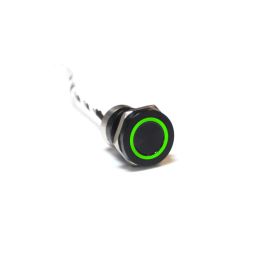 Capacitive switch, 19 mm, Normally Open ,Aluminium ,Black Anodised ,Green LED ,12 VDC
