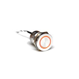 Capacitive switch, 19 mm, Normally Open ,Stainless Steel ,Natural ,Amber LED ,12 VDC