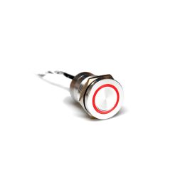Capacitive switch, 19 mm, Normally Open ,Stainless Steel ,Natural ,Red LED ,12 VDC