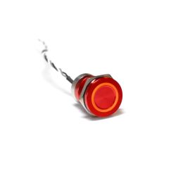Capacitive switch, 19 mm, Normally Open ,Aluminium ,Red Anodised ,Amber LED ,12 VDC