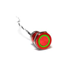Capacitive switch, 19 mm, Normally Open ,Aluminium ,Red Anodised ,Red & Green LED ,12 VDC