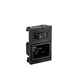 Vertical Power Entry Module 58.4mm C20 Cold Condition Inlet (PX0598) 6.3mm Tab Termination Unfiltered Single Contact Switch