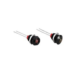 5mm LED Indicator DX1092 Series Prominent Profile Black Anodised Aluminium Bezel IP66 Sealed Green LED