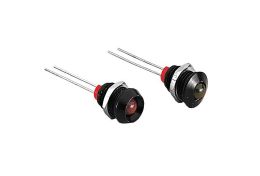 5mm LED Indicator DX1090 Series Recessed Profile Black Anodised Aluminium Bezel IP66 Sealed Red/Amber Dual Colour LED