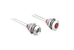 5mm LED Indicator DX1093 Series Prominent Profile Anodised Aluminium Bezel IP66 Sealed Green/Amber Dual Colour LED