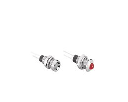 4mm LED Indicator DX1116 Series Recessed Profile Chrome Plated Brass Bezel Yellow LED