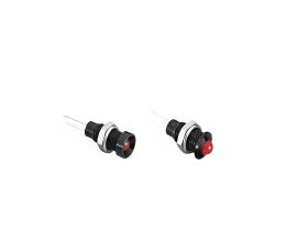 4mm LED Indicator DX1117 Series Recessed Profile Black Anodised Aluminium Bezel Red LED