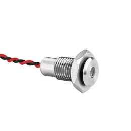 Stainless Steel Vandal Resistant LED Indicator DX0507 Series IP67 Sealed Proud Of Panel Profile 12V DC Blue LED Flying Leads