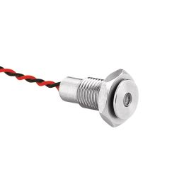 Stainless Steel Vandal Resistant LED Indicator DX0508 Series IP67 Sealed Flush Panel Profile 12V DC Blue LED Flying Leads