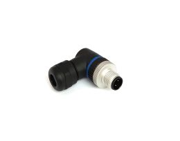 M12 Series A Code Polyamide PG9 Right-Angle Flex Body 3 Contact Pins