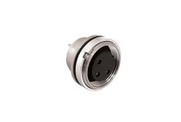 M16 Series A Code Brass Nickel Plated Rear Panel Mount Connector 6 Contact Socket
