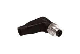 M5 Series A Code PVC Right-Angle Overmould Flex Cable Connector 3 Contact Pins Pre-Wired With 5M PVC Jacket Cable