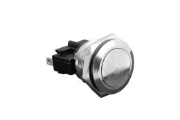 Brass Chrome Plated Low Profile Vandal Resistant Push Button Switch S.P.C.O. Momentary Action (Microswitch) 21.5mm Diameter IP66 Sealed