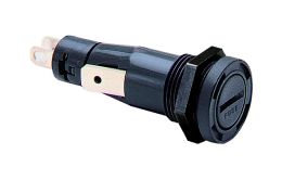 Fuseholder Protection Category PC2 Panel Mount Keyed Mounting Hole Metal Nut 4.8mm Solder Tag Termination 6.3mm x 32mm Fuse Screw Cap Carrier Screwdriver Release