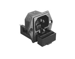 IEC Connector Flange Mount Twin Fused Inlet PF0030 Series 4.8mm Tab Termination EN60 320-1 Standard Sheet C14 Class I