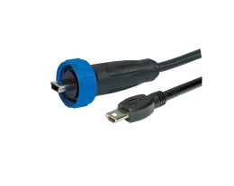 Fully Overmoulded USB Cable PX0442 Series USB Mini A Plug To Sealed Mini B Plug 1.5M Cable
