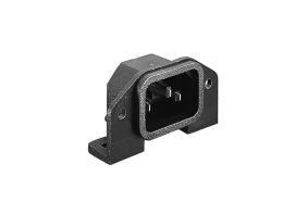 IEC Connector PCB Mount Flange Rear Mount Inlet PX0580 Series Grey No Cover PCB Spills Termination EN60 320-1 Standard Sheet C14 Class I
