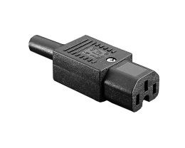 Straight Female IEC Connector PX0597 Series Black Screw Terminals EN60 320-1 Standard Sheet C15 and C16 Class I