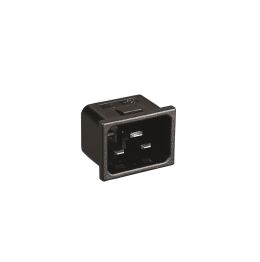 IEC Connector Snap Fit To Panel C20 Inlet PX0598 Series 3mm Panel 4.8mm Tab Termination EN60 320-1 Standard Sheet C20 Class I