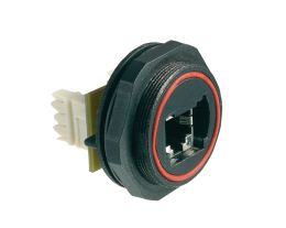Rear Panel Mount Connector PX0839 Series CAT5e Shielded Socket IDC Blocks