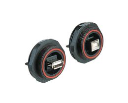Rear Panel Mount Connector PX0848 Series USB Sealed A Socket Front of Panel to Standard B Socket Rear of Panel