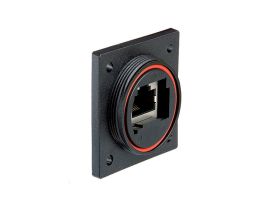 Cat5e or Cat6a RJ45 Flange Mount Connector, Shielded Coupler - PX0870 & PX0890 Series