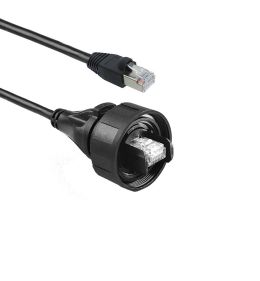 Overmould Flex Connector PX0897 Series Pre-Wired Patch Cord IP68 RJ45 to Shielded RJ45 5M Cable
