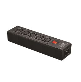 Box Style Rectangular IEC Distribution Unit PXD301 Series EN60320 Inlet 5 Shuttered Outlet Red Illuminated Switch