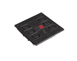 Panel Mount Square IEC Distribution Unit PXD500 6 Shuttered Outlet Switched Fused With Neon Indicator