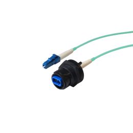 01 M, Multimode, Cabled, Rear panel mount fiber connector