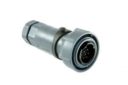 Flex Cable Connector PXP7010 Series 32 Contact Plug Crimp/Solder Termination (contacts available separately) 11mm-13mm Cable (Yellow Gland) Plastic Body