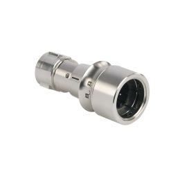 Flex Cable Connector PXM6010 Series 16 Contact Socket Crimp/Solder Termination (contacts available separately) 9mm-10mm Cable (Light Grey Gland) Metal Body With Braid Termination