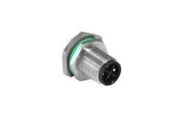M12 Connectors Rear and Front Panel Mount, Male or Female, Flying Leads NI-M12PCFL