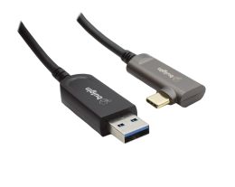 AO Series AOUS3 USB 3.2 Gen2 Active Optical Cable, A male to C male PVC jacket no screws, right angle