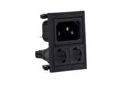 Vertical Power Entry Module 50.8mm C14 Cold Condition Inlet (PX0575) 6.3mm Tab Termination Unfiltered 2 x FX0359 Fuseholders