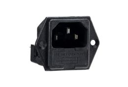 IEC Connector Flange Mount Twin Fused Inlet PF0030 Series 6.3mm Tab Termination EN60 320-1 Standard Sheet C14 Class I