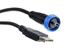 Fully Overmoulded USB Cable PX0441 Series USB Standard A Plug To Sealed Mini B Plug 2M Cable