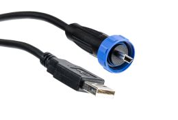 Fully Overmoulded USB Cable PX0441 Series USB Standard A Plug To Sealed Mini B Plug 3M Cable