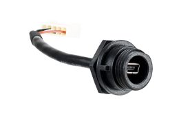Front Panel Mount Connector USB Sealed Mini B Socket to 5 Way Crimp