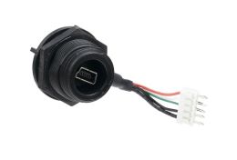 Rear Panel Mount Connector USB Sealed Mini B Socket to 5 Way Header