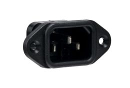 IEC Connector Flange Mount Inlet PX0580 Series Black 2.8mm Solder Tag Termination EN60 320-1 Standard Sheet C14 Class I