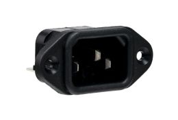 IEC Connector Flange Mount Inlet PX0580 Series Black 6.3mm Tab Termination EN60 320-1 Standard Sheet C14 Class I